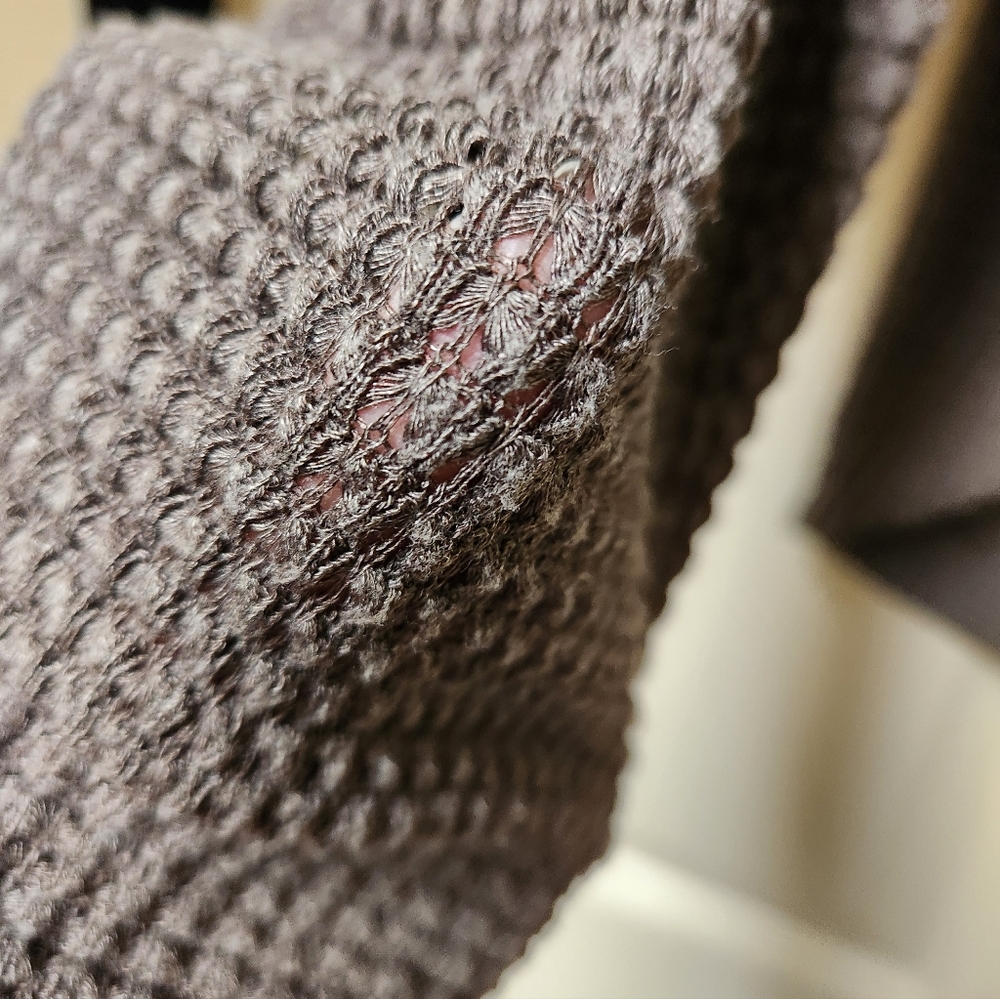 Mustard Seed Women's Lightweight Open Weave Sweater, Brown - Picture 6 of 10